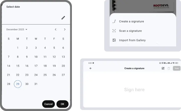 Add Signatures & Date to PDFs