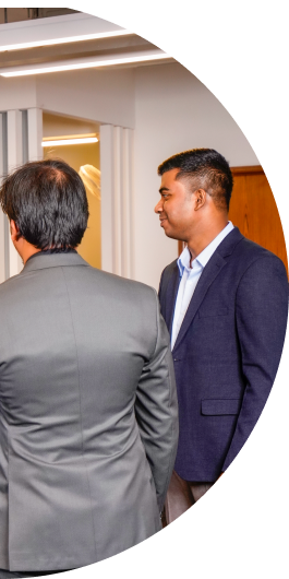 Team collaborating on a project – right Team collaborating on a project – right side